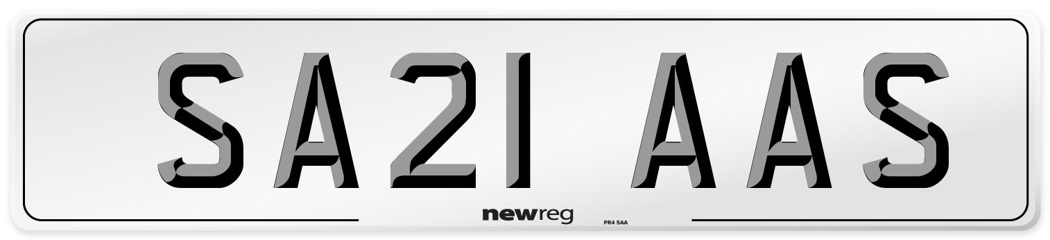 SA21 AAS Number Plate from New Reg